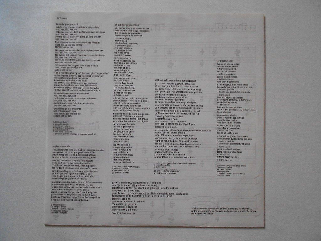Schallplatten: JEAN - JACQUES GOLDMAN  -  NON HOMOLOGUE – Gebraucht aus Bex von Giorgiob 2