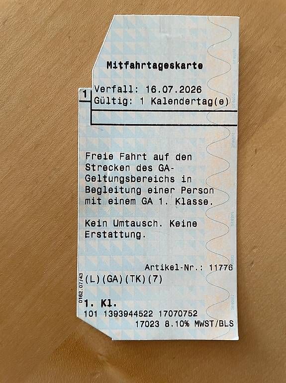 Billets: Mitfahrtageskarte – Neuf (Voir description) à Bettlach par Thianh