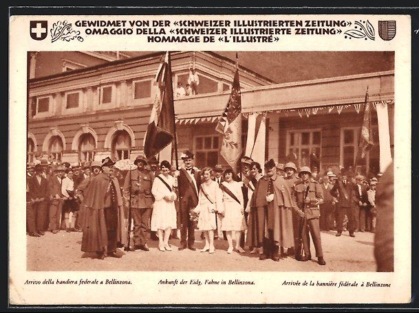 Cartoline postali: AK Bellinzona, Eidg. Schützenfest 1929 – Usato da Berlin venduto da bartko-reher