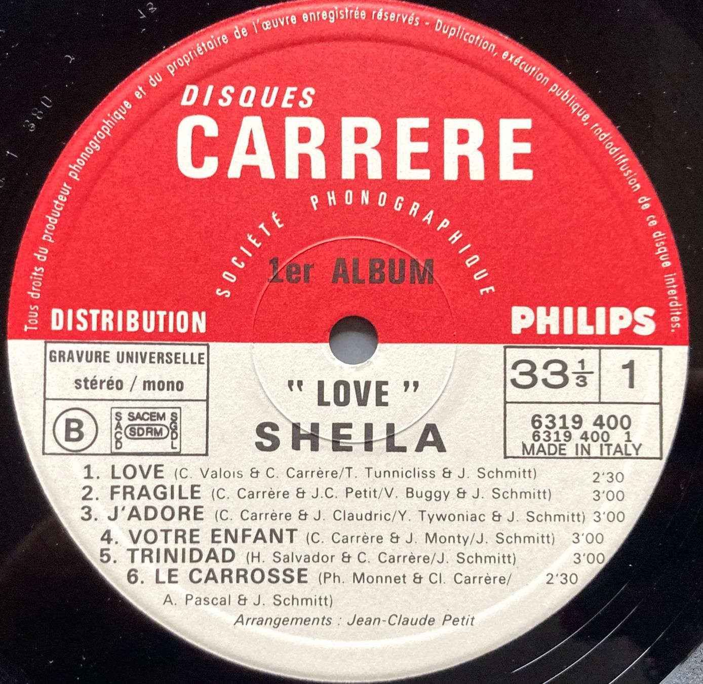 Dischi in vinile: SHEILA - LOVE – Usato da Poliez-Pittet venduto da Newtown-Records 2