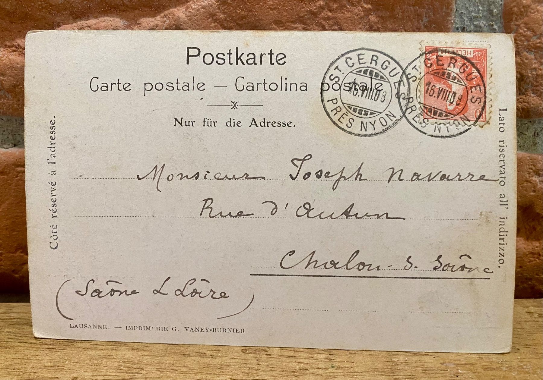 Ansichtskarten: 1908 St-Cergue et le Mont-Blanc – Gebraucht aus Root von ENGLAND-TREASURES 2
