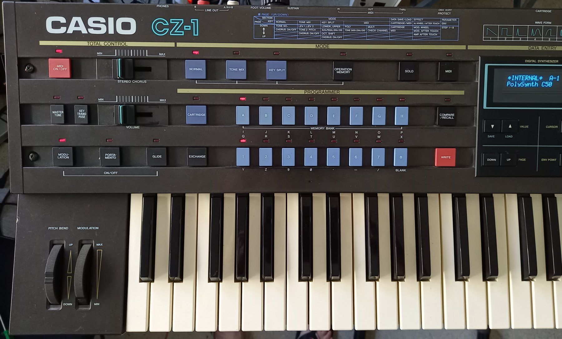Casio Strumenti musicali: Casio CZ-1 Synthesizer + RAM Cartridge RA-6 – Usato da Luzern venduto da garlicia 1