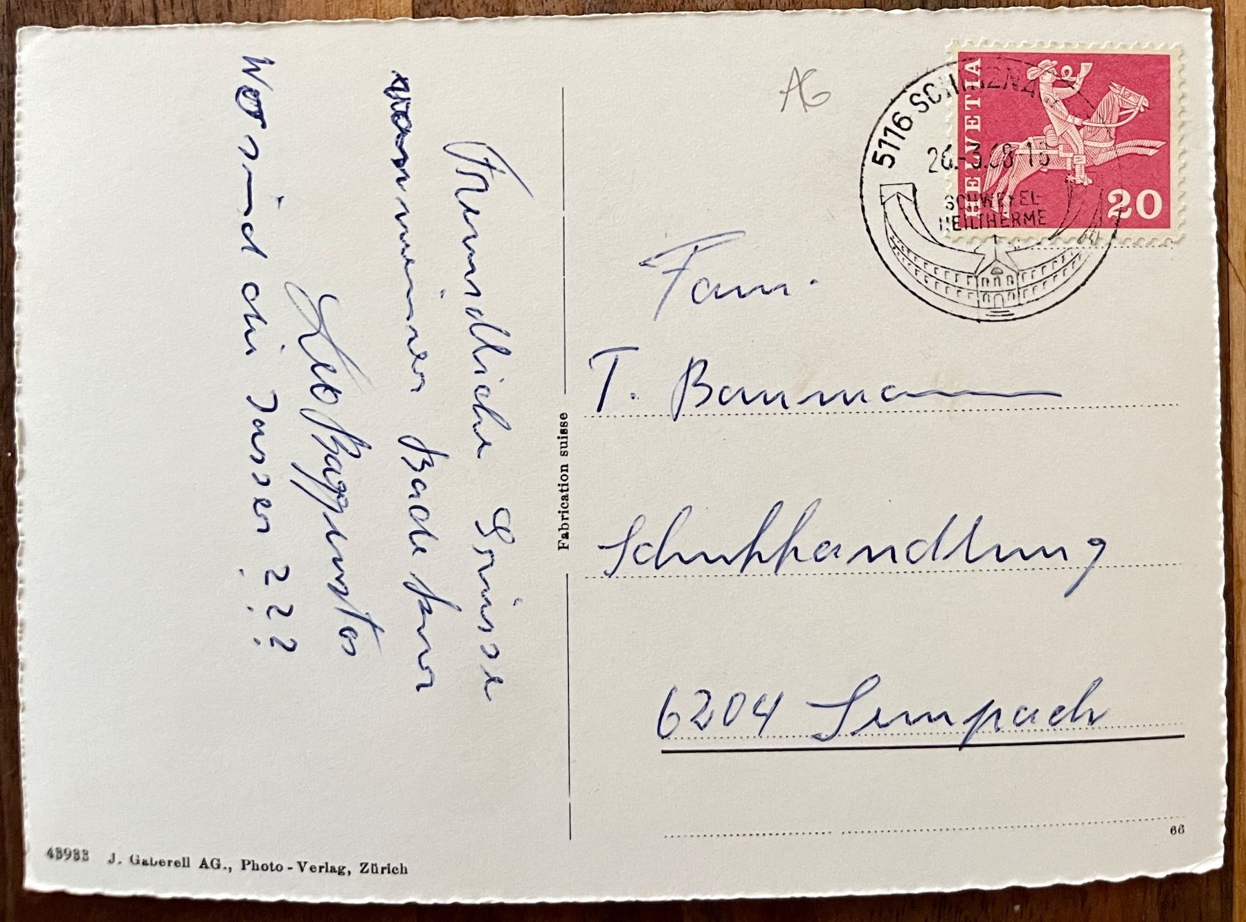 Cartoline postali: SCHINZNACH-BAD 1968 – Usato da Lutry venduto da Ediego 1