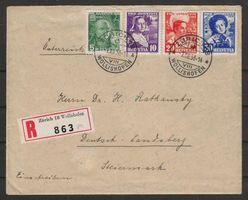 Pro Juventute Serie 1936 auf Brief