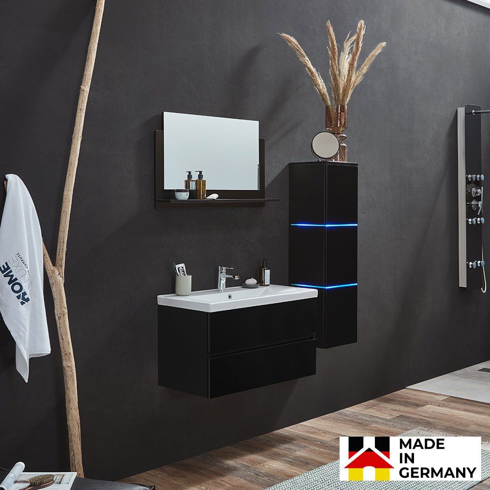 Mobili per bagno: LED Badmöbel WANGEN BIG Deluxe - L Schwarz – Nuovo e nell'imballaggio originale da Wallenwil venduto da toesstal-vertrieb