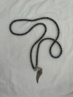 Schwarze Süsswasserperlen Halskette mit Anhänger 925 Silber