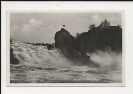 AK 1932 Rheinfall mit Schloss Laufen, Chalet am Rheinfall