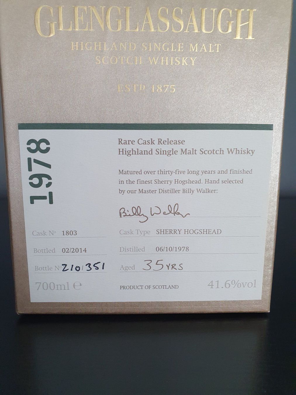 Glenglassaugh Spirituosen: Glenglassaugh 35 Jahre 1978 - 2014 #1803 – Neu und originalverpackt aus Döttingen von tho_dq6x 1