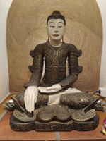Buddha Statue, Holz, Asien, Deko, Vintage, Top!