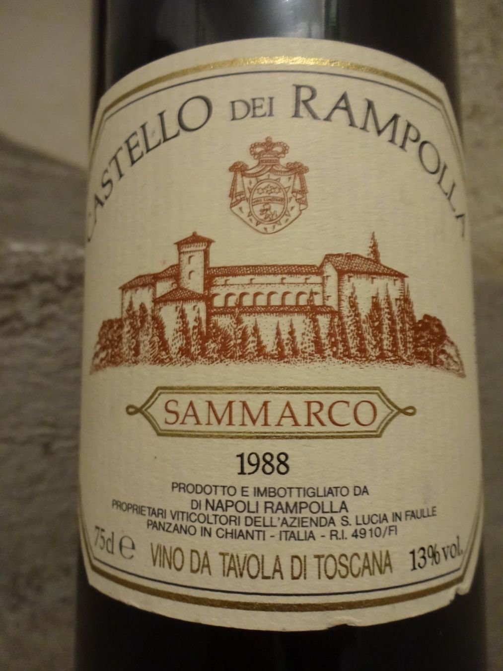 Vino: 1988  -  Castello dei Rampolla  "Sammarco" – Nuovo (secondo la descrizione) da Cham venduto da mktreasure