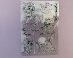 Eulen Stempel Set, transparent - Basteln, Karten gestalten!