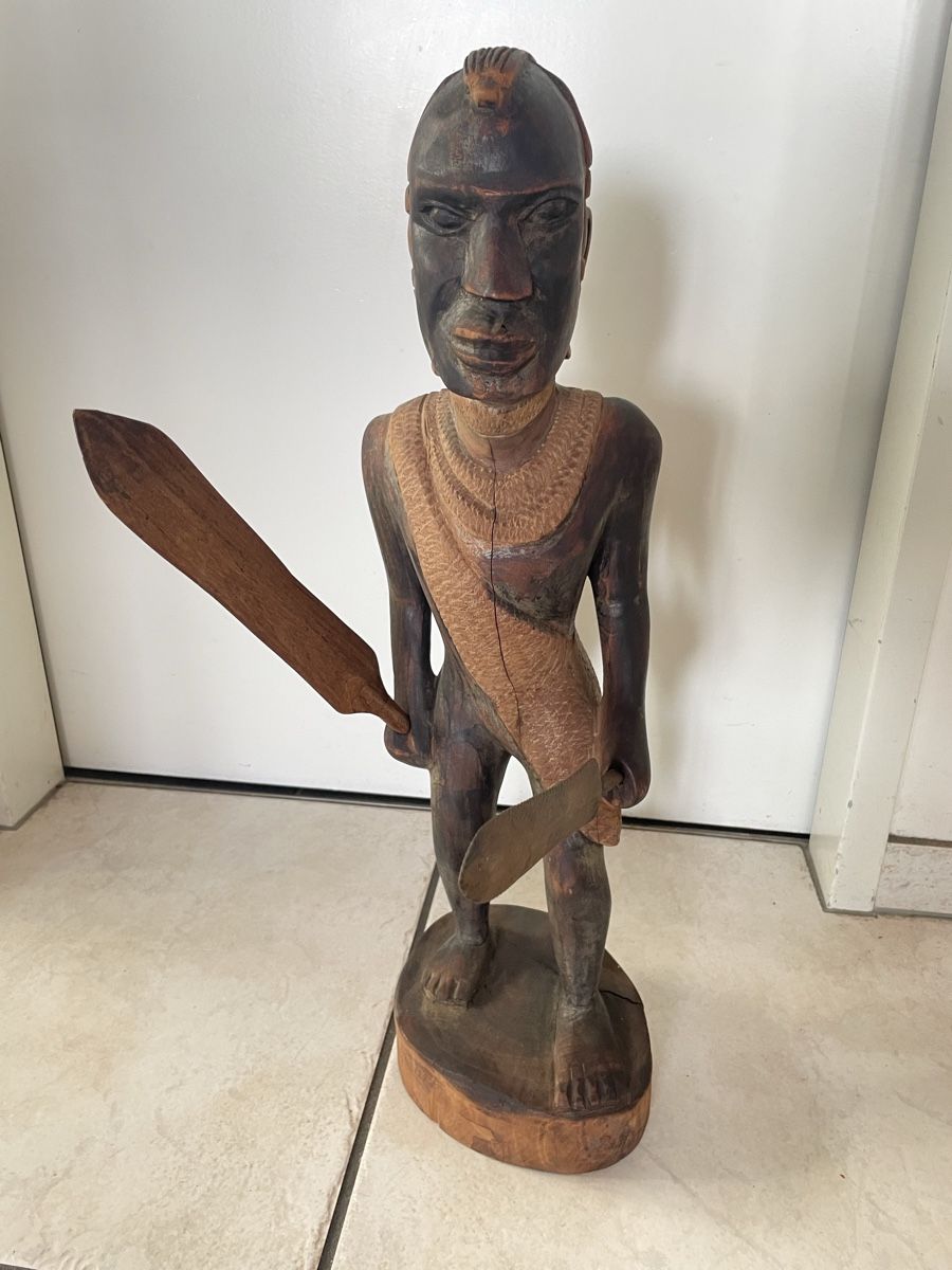 Skulpturen & Statuen: Art Africain Statue Ancienne Guerrier Africain Massai Bois – Gebraucht aus Vallamand von Bricbracbroc82 2