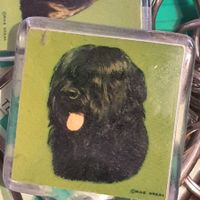 Porte-clés vintage chien 4x4 cm
