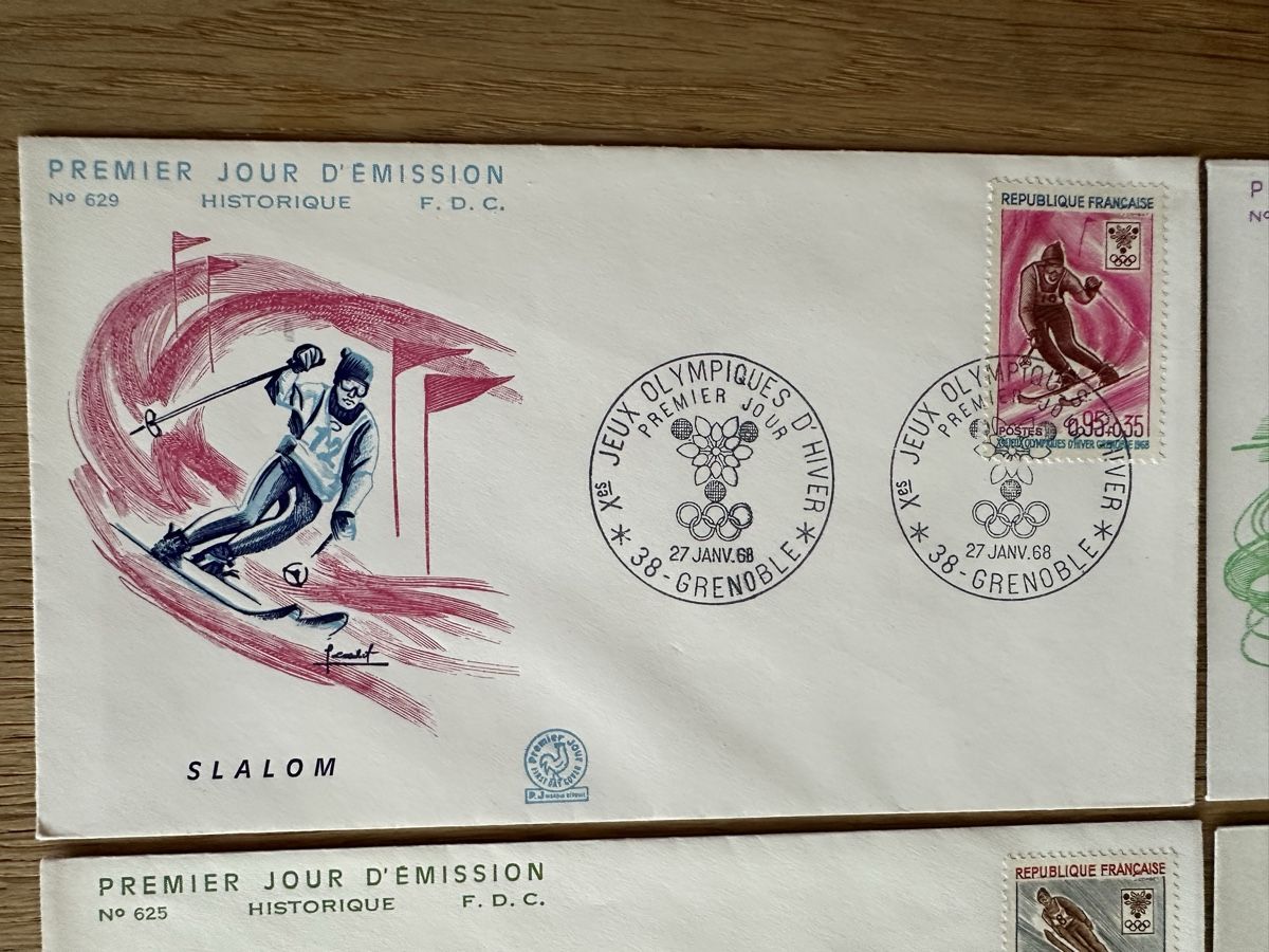 Tutti i francobolli: Frankreich - 1968 FDC Olympische Winterspiele  – Usato da Schmitten / FR venduto da Samsara169 1