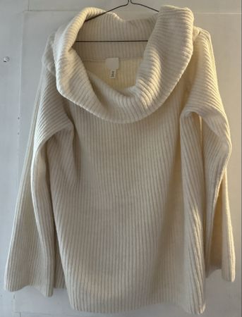 H&M Cream Cowl Neck Sweater, Size S, Cosy Winter Knit