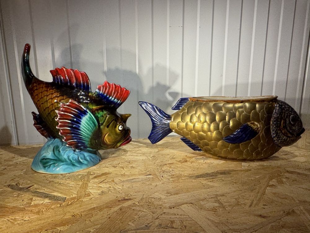 Paire de poissons en céramique vintage, très décorative (D&amp;#39;occasion) à ...