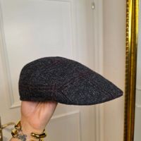 HAT YOU Herren Schiebermütze 100% Wolle Karo Gr. L
