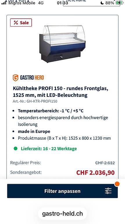 Ladenausstattungen & Messebau: Kühltheke Profi 150 – Gebraucht aus Biel/Bienne von Storck1 4