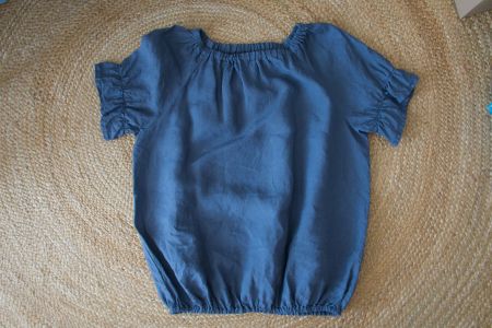 Blouse en lin bleu - S /M (Oversized) - NEU