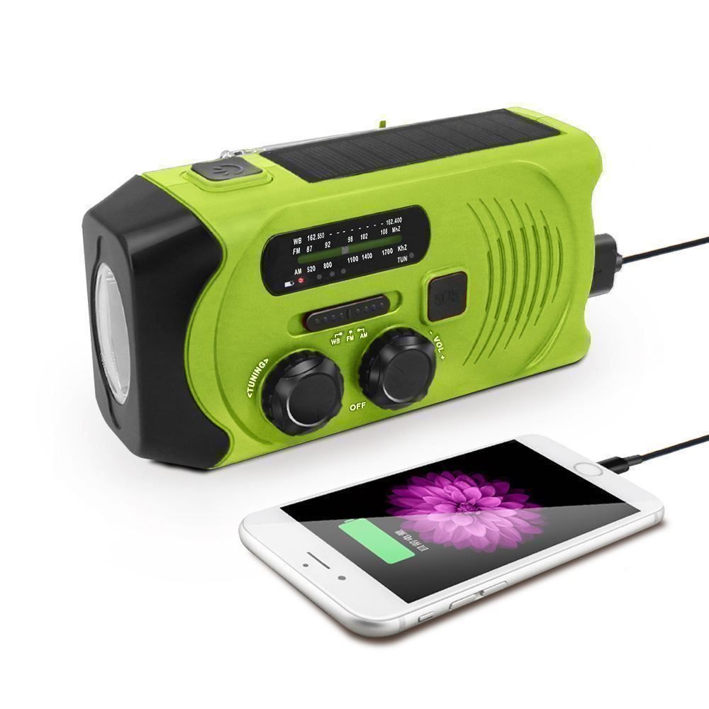 Kurbelradio 10000mAh Solar Radio Power Bank Camping Lampe Kompass