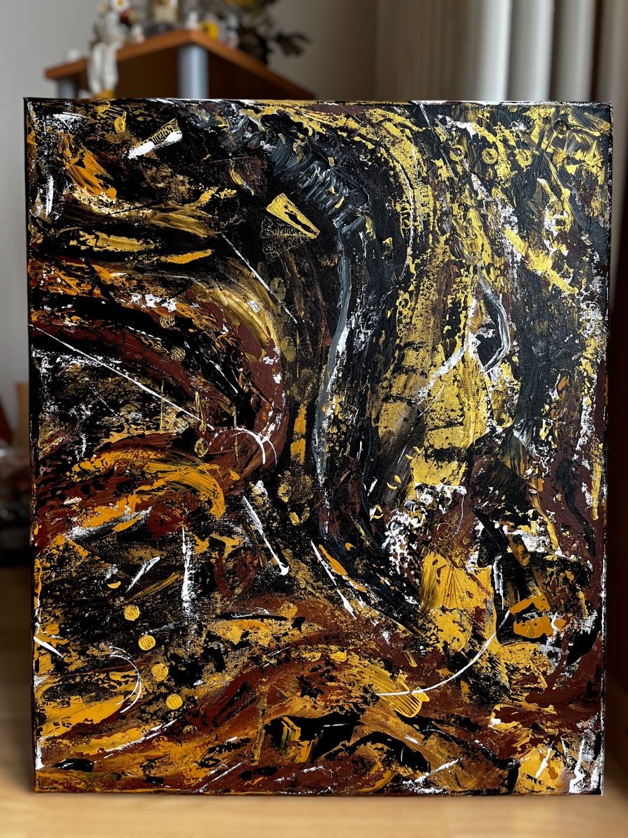 Dipinti: Goldig abstraktes Acrylgemälde 50x60 Einzelstück – Nuovo (secondo la descrizione) da Hochdorf venduto da Jasminurschel
