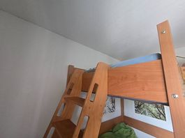 Hochbett Buchenholz massiv auch für Erwachsene, 140x200cm