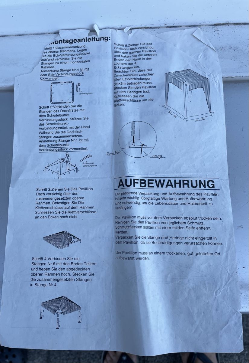 Zelte & Pavillons: Faltpavillon/ Partyzelt 3x3 m – Gebraucht aus Schwerzenbach von Muffi01 1