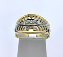 750 Weiß&Gelb Gold ring mit 5 Brillanten