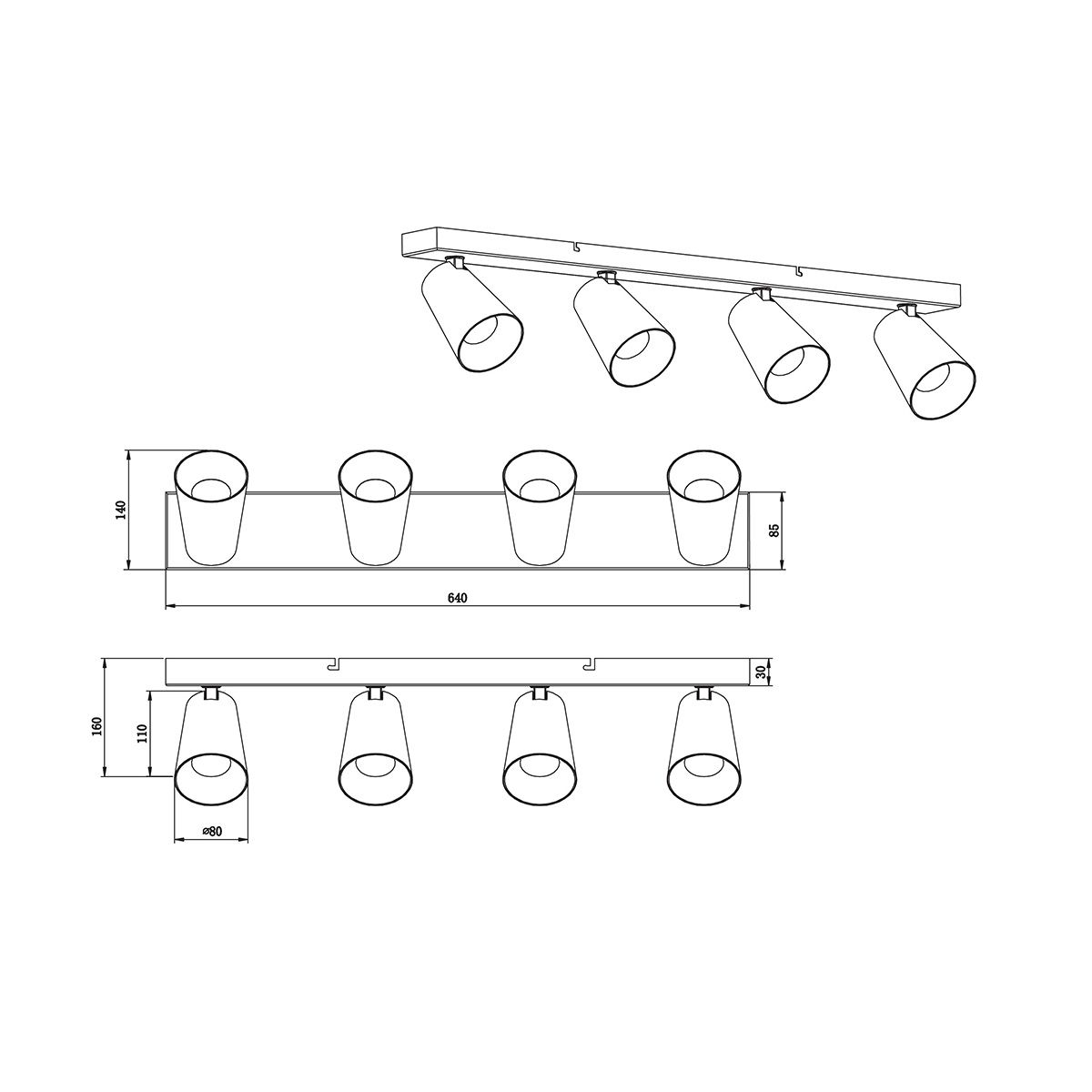 Lampen: Strahler, Weiss, 4 Spots, 64 cm x 9 cm – Neu (gemäss Beschreibung) aus Kreuzlingen von Smart-Light 7