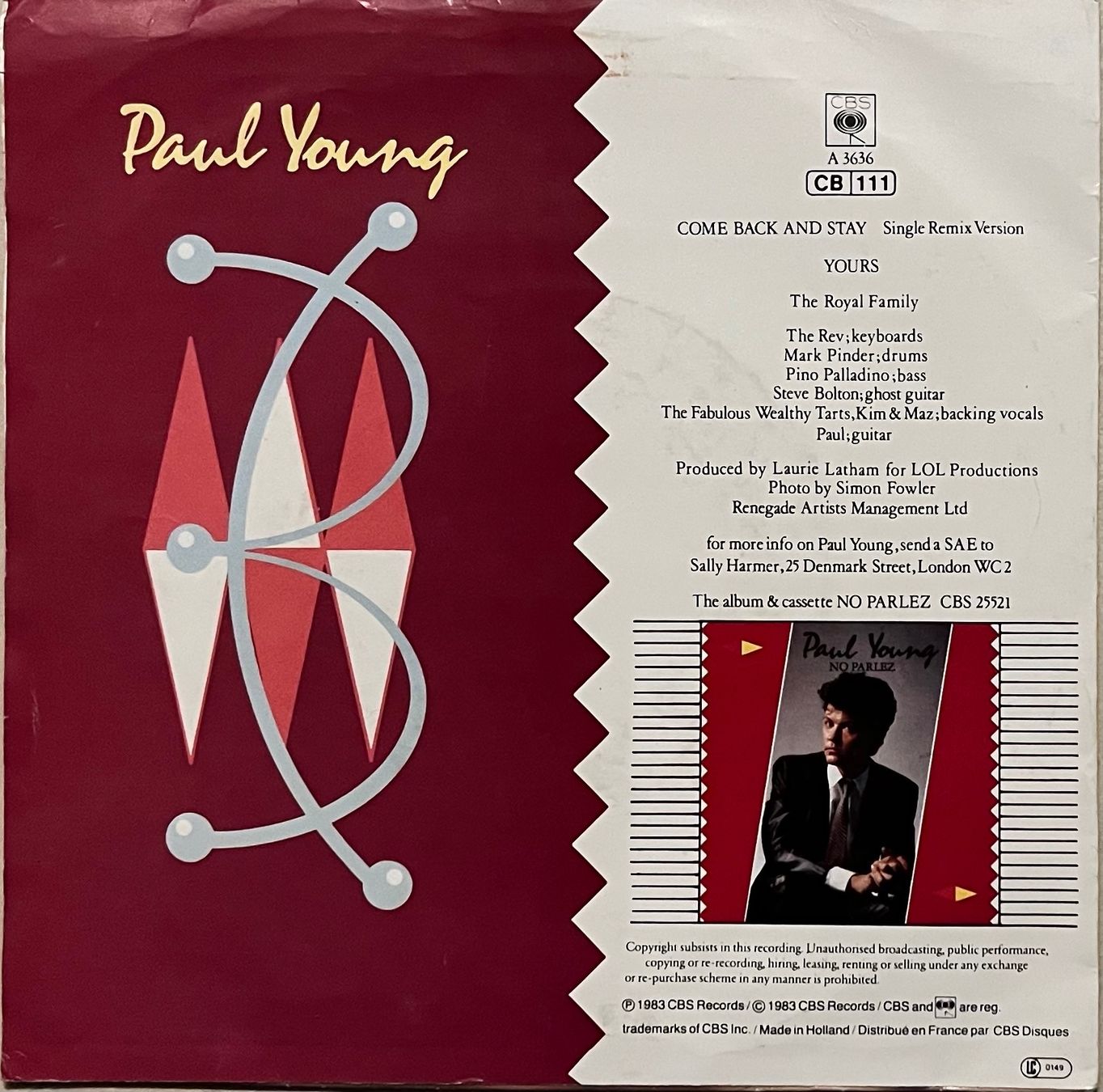 Schallplatten: PAUL YOUNG - COME BACK AND STAY – Gebraucht aus Bussigny von vinyl-pas-cher 1