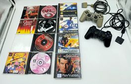 8 PS1 Games + 2 Controller, Sony Playstation