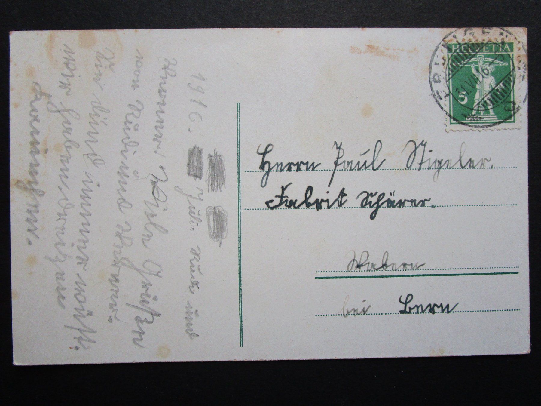 Cartoline postali: 1916: BERN Kornhausbrücke – Usato da Rubigen venduto da Menthe 1