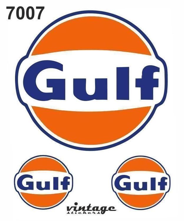 Gulf Aufkleber Sticker Vintage 3teilig (Art. 7007)