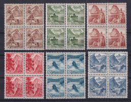 1948, Nr.285-290 Viererblock-Serie postfrisch **, Kat: 240.-