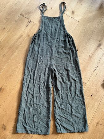 Lässiger Playsuit oliv S Viskose Doppelträger