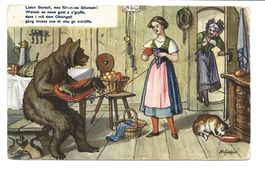 Bärenkarte - Künstler K. Gehri No 5015 - Bär hilft - 1936