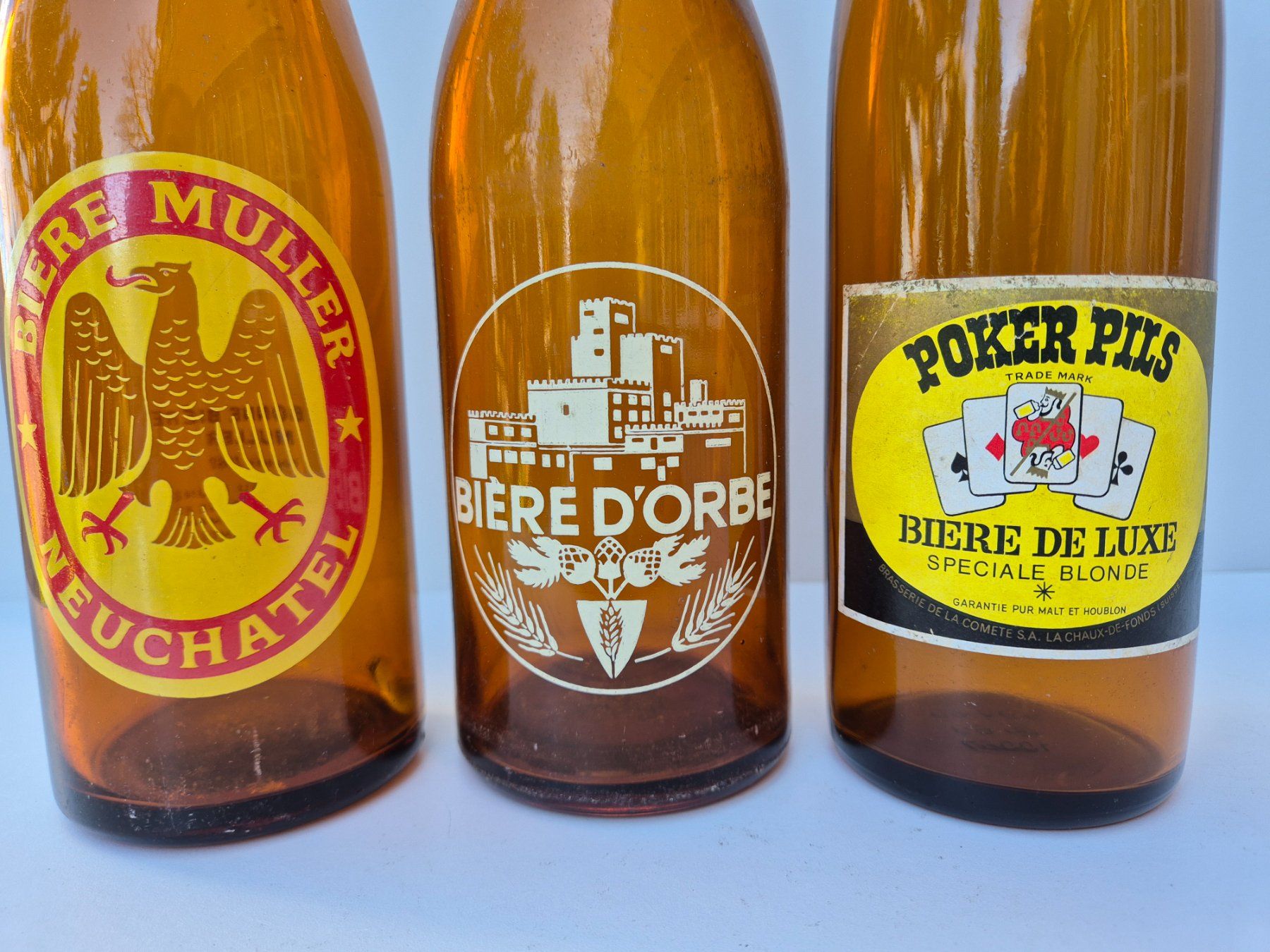 Bicchieri, Caraffe & Bottiglie: Bier Flaschen Brauereien Westschweiz – Usato da St.Gallen venduto da Stocken64 1