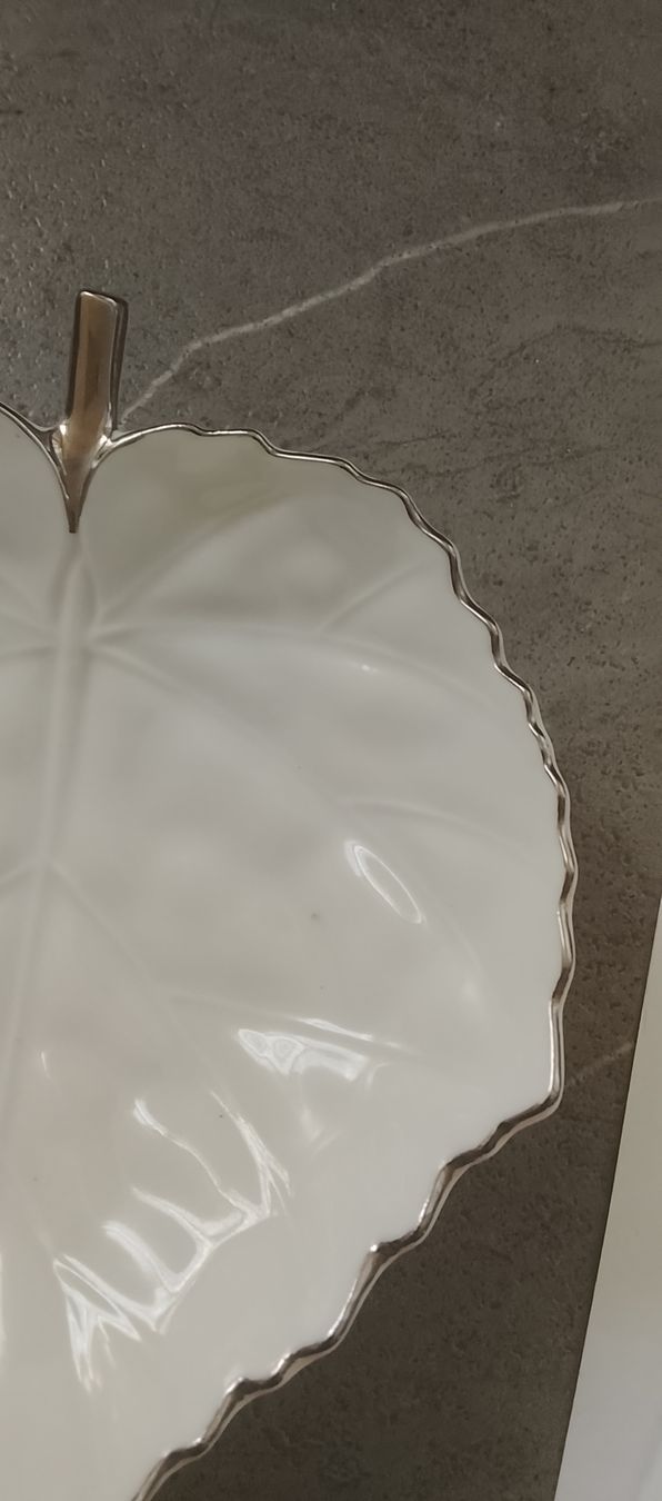 Alle Dekorationen: Deko Schale Blatt weiss mit Silberrand – Gebraucht aus Oberriet SG von snj_bjb7 6