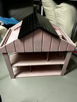 Puppenhaus aus Holz mit Möbeln, Vintage, Kinderspielzeug 49