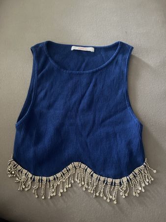 Top von Shasa, blau mit Strass, Grösse S/m, neuwertig