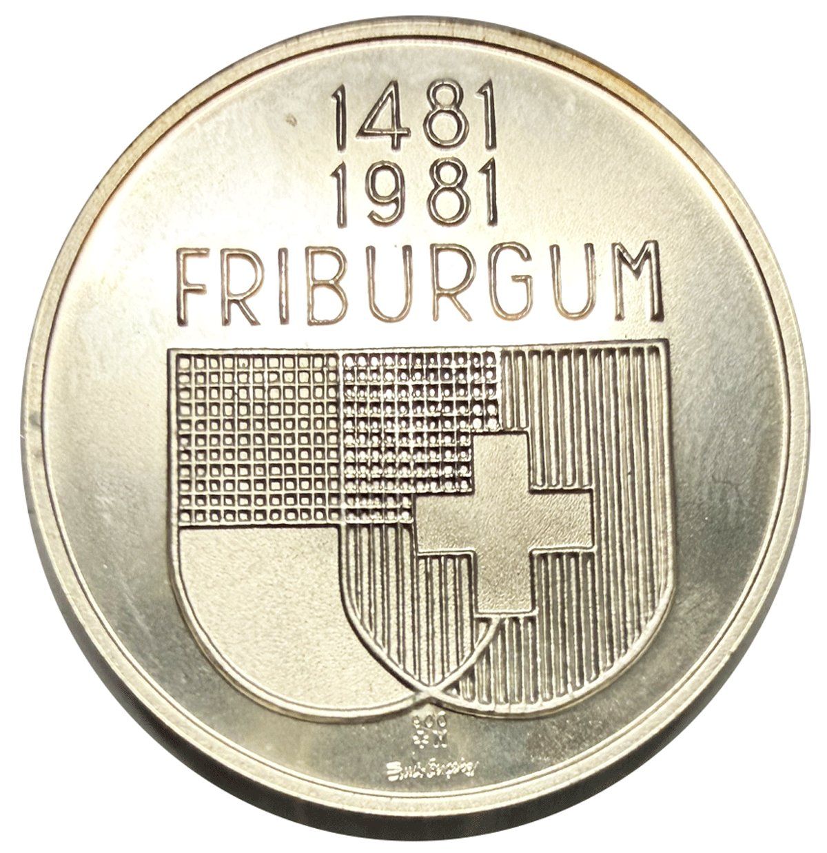 Medaglie: Fribourg, pièce commémorative, 1481-1981, argent – Nuovo e nell'imballaggio originale da Martigny venduto da Numis-World
