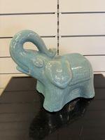 Éléphant céramique turquoise vintage, 20kg+
