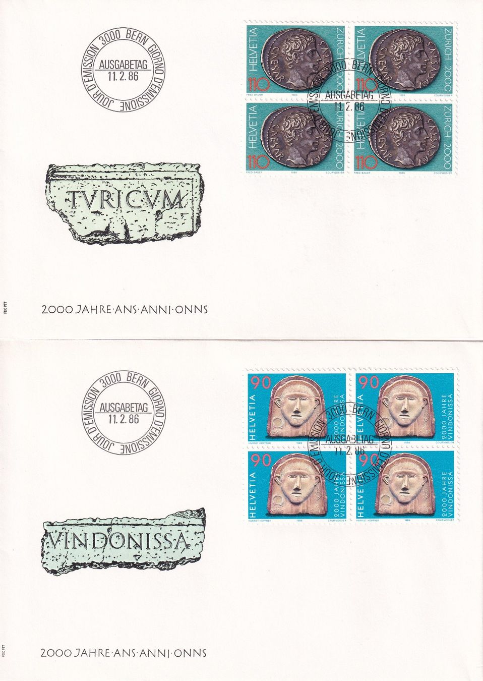 Tutti i francobolli: Lot 8 Briefe FDC 4er Block  1986 – Usato da Rossa venduto da becky05 1