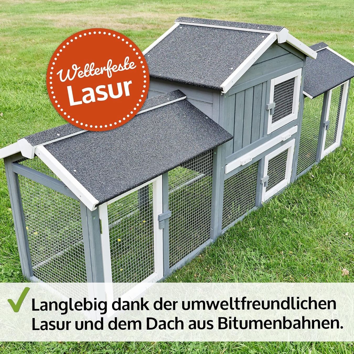 Gabbie, trasporto & Sicurezza: Hasenstall Don Camillo 210x54x85cm grau – Nuovo e nell'imballaggio originale da Bottighofen venduto da zaap 3