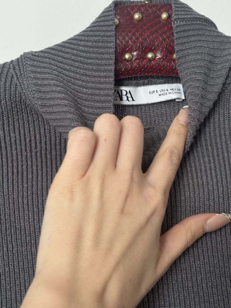 Zara Maglioni & Felpe: Zara Strick Top Grau Rollkragen Kurzarm Gr. S – Usato da Gibswil venduto da Engelsgleich 3