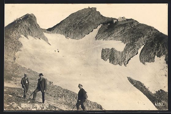 Ansichtskarten: AK Säntis, Wanderer am Gletscher, 1924 – Gebraucht aus Berlin von bartko-reher