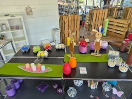 312 Posten Raureif Kerzen & Deko aus Liquidation