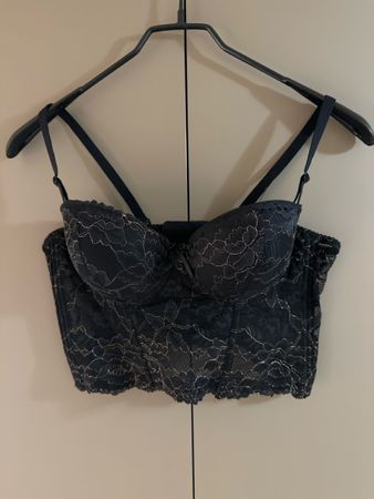 Damen Bustier mit Spitze schwarz/bronze neuwertiger Zustand