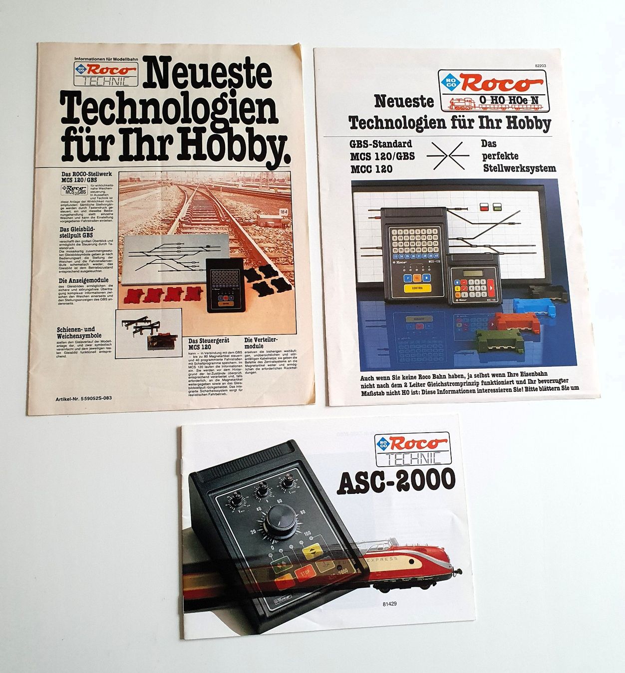 Roco Modellini di ferrovie: ROCO Technic, Prospectus MCS, GBS, ASC-2000, neueste Techno – Usato da Martigny venduto da Abm1000