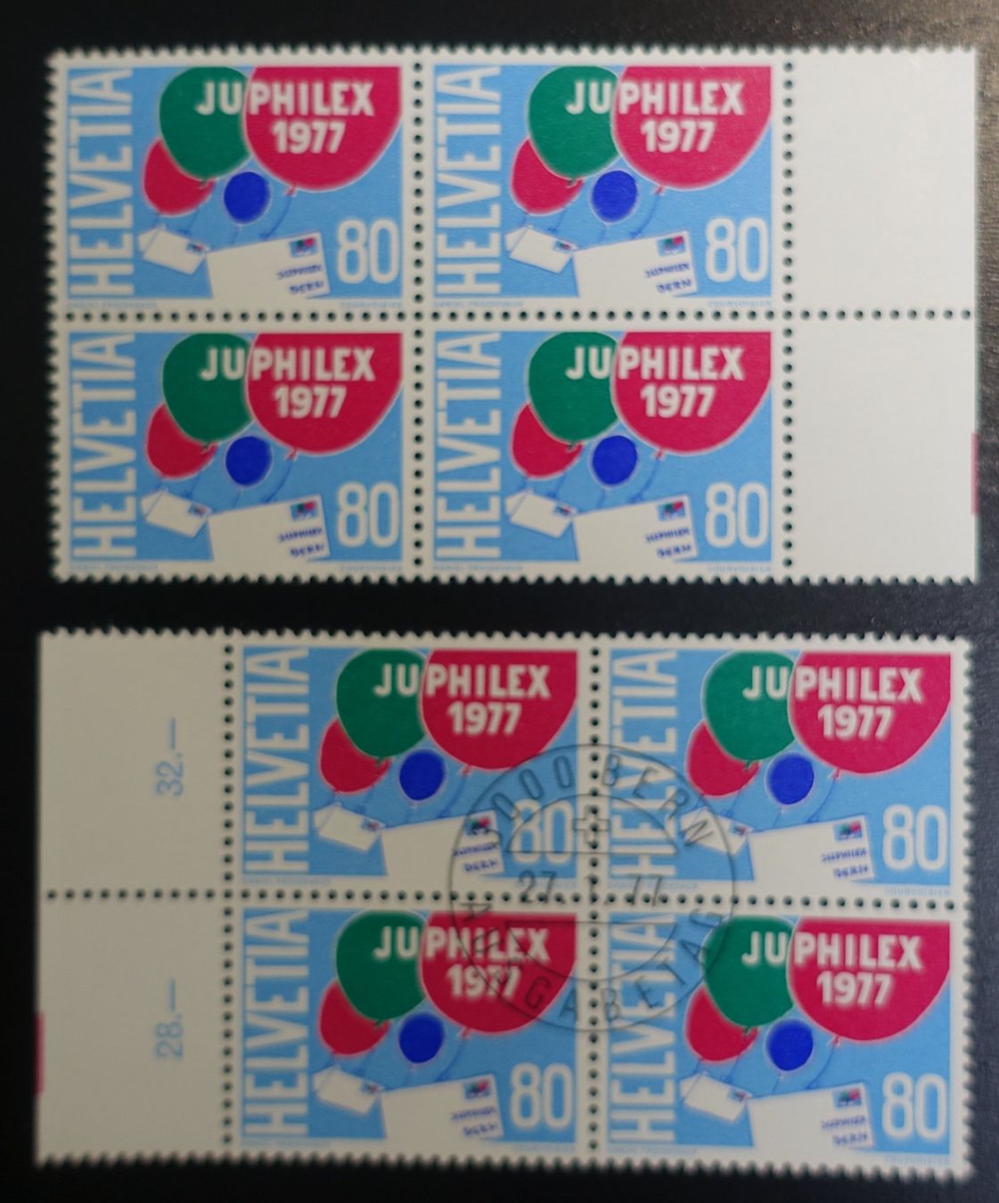 Tutti i francobolli: Schweiz 1977 JUPHILEX Viererblock postfrisch & gestempelt – Nuovo (secondo la descrizione) da Engelburg venduto da Guifo